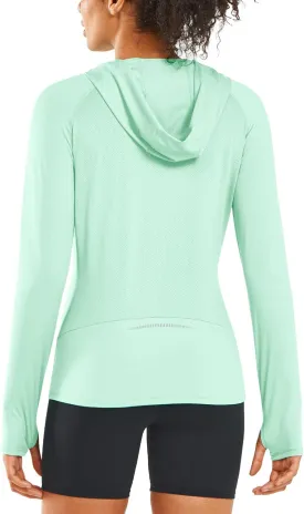 ALLZERO Women's Sun Protection Hoodie UPF 50  Lightweight Long Sleeve with Back Breathable Mesh for Outdoor Fishing Hiking