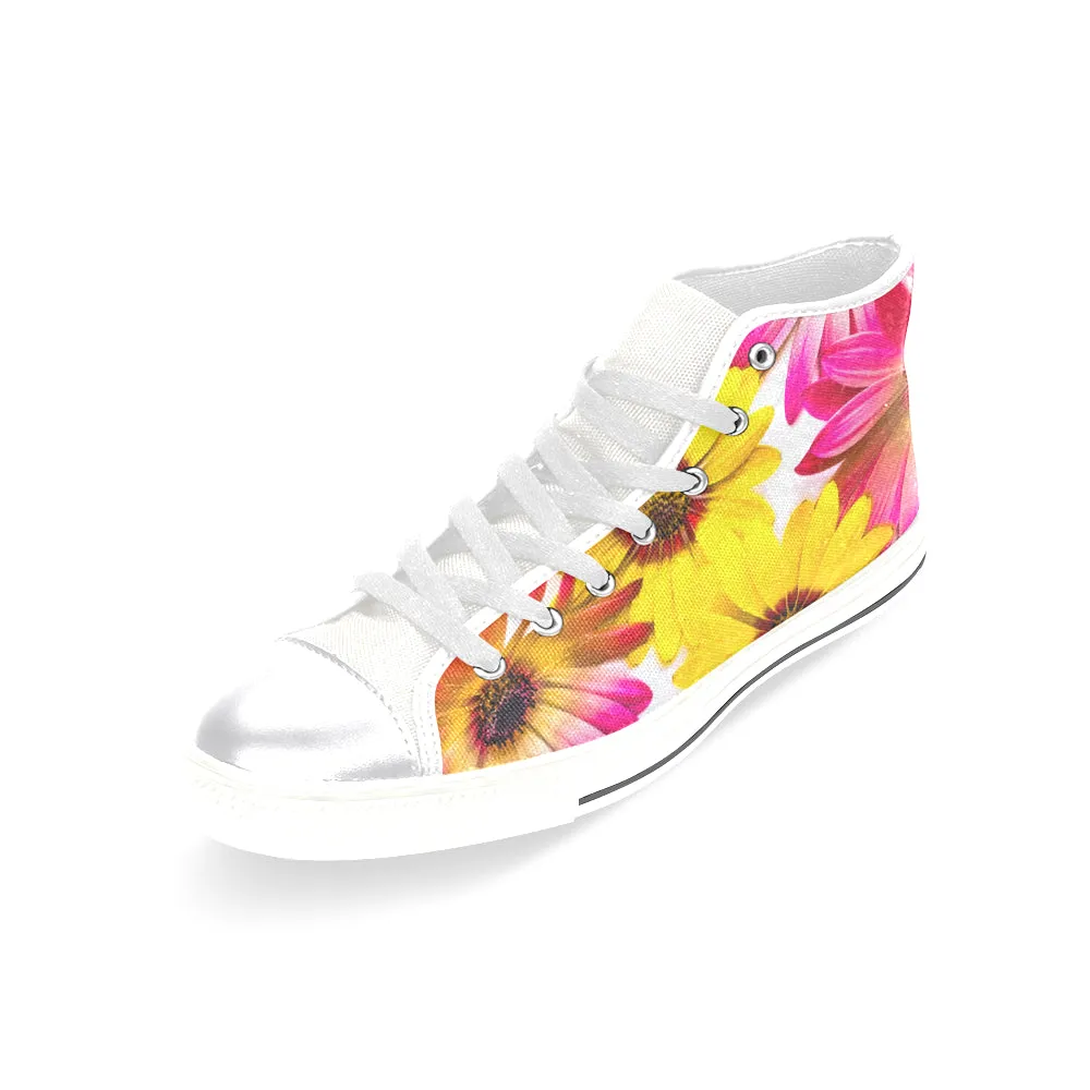 Art Daisies High Top Women's Shoes up to size 12
