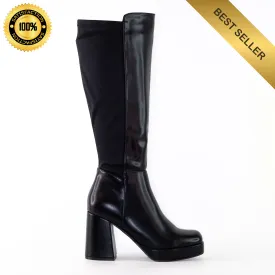 Aurora - Wide Calf Knee High Platform Boots for Women, Chunky Heel Boots, Stylish Winter Footwear, Comfortable Knee-High Boots, Bold & Trendy Design