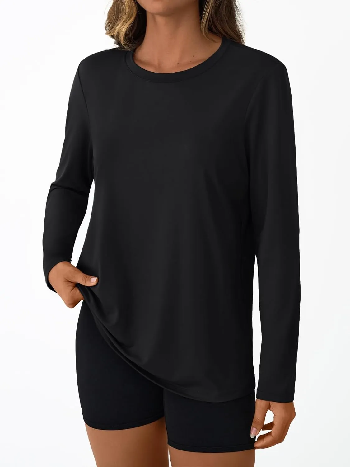 AUTOMET Women's Long Sleeve Workout Tops UPF 50  UV Rash Guard Swim Sun Shirts Hiking Tshirts Summer Clothes 2025