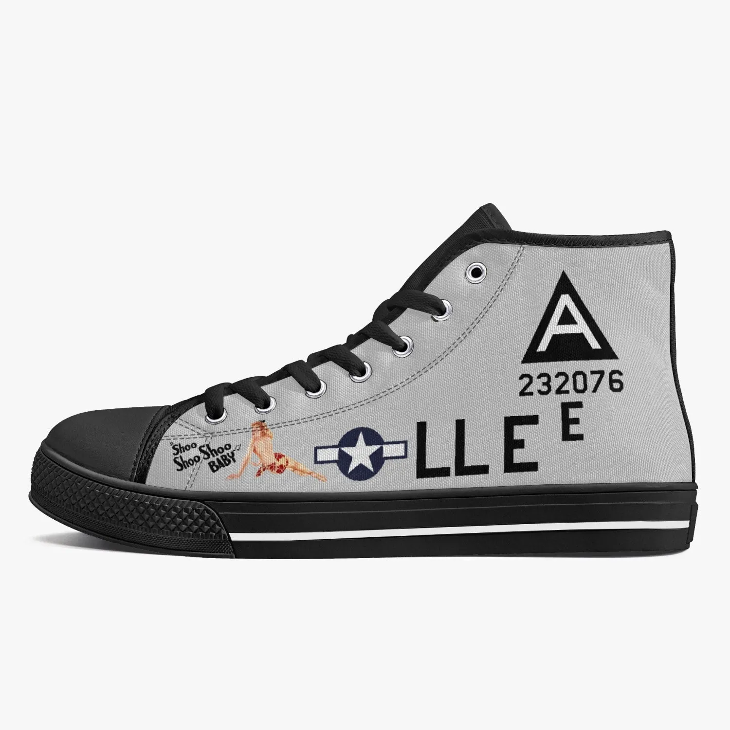 B-17 "Shoo Shoo Shoo Baby" High Top Canvas Shoes