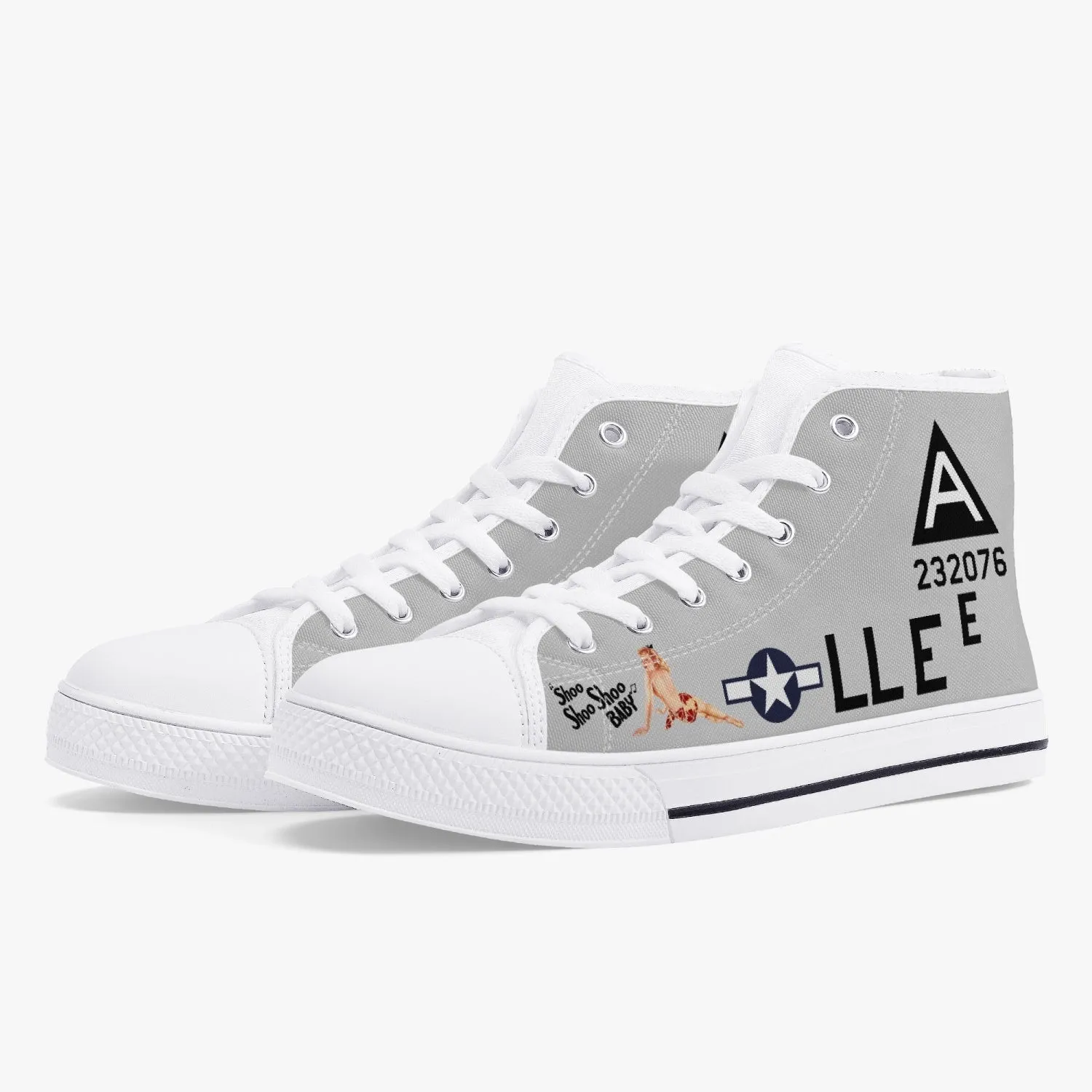 B-17 "Shoo Shoo Shoo Baby" High Top Canvas Shoes