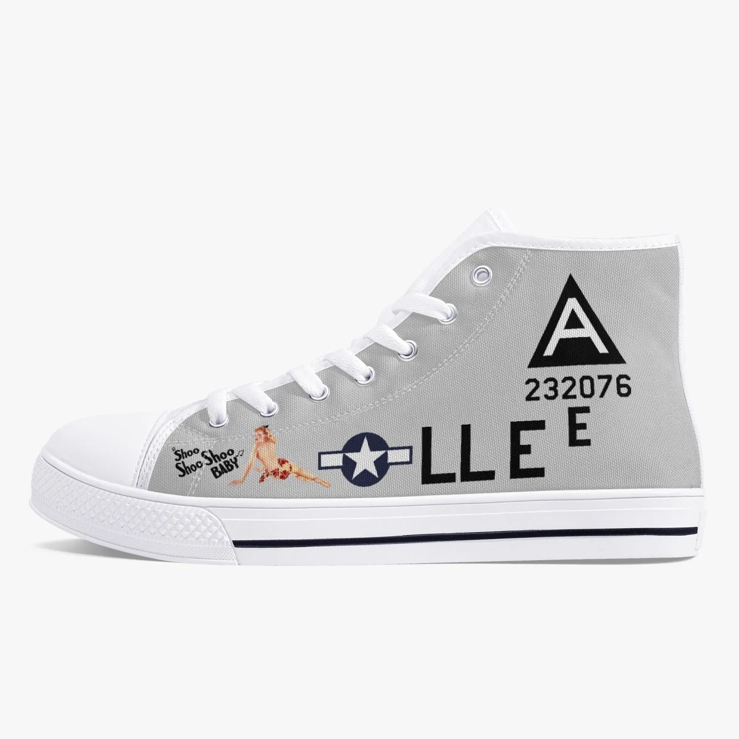 B-17 "Shoo Shoo Shoo Baby" High Top Canvas Shoes