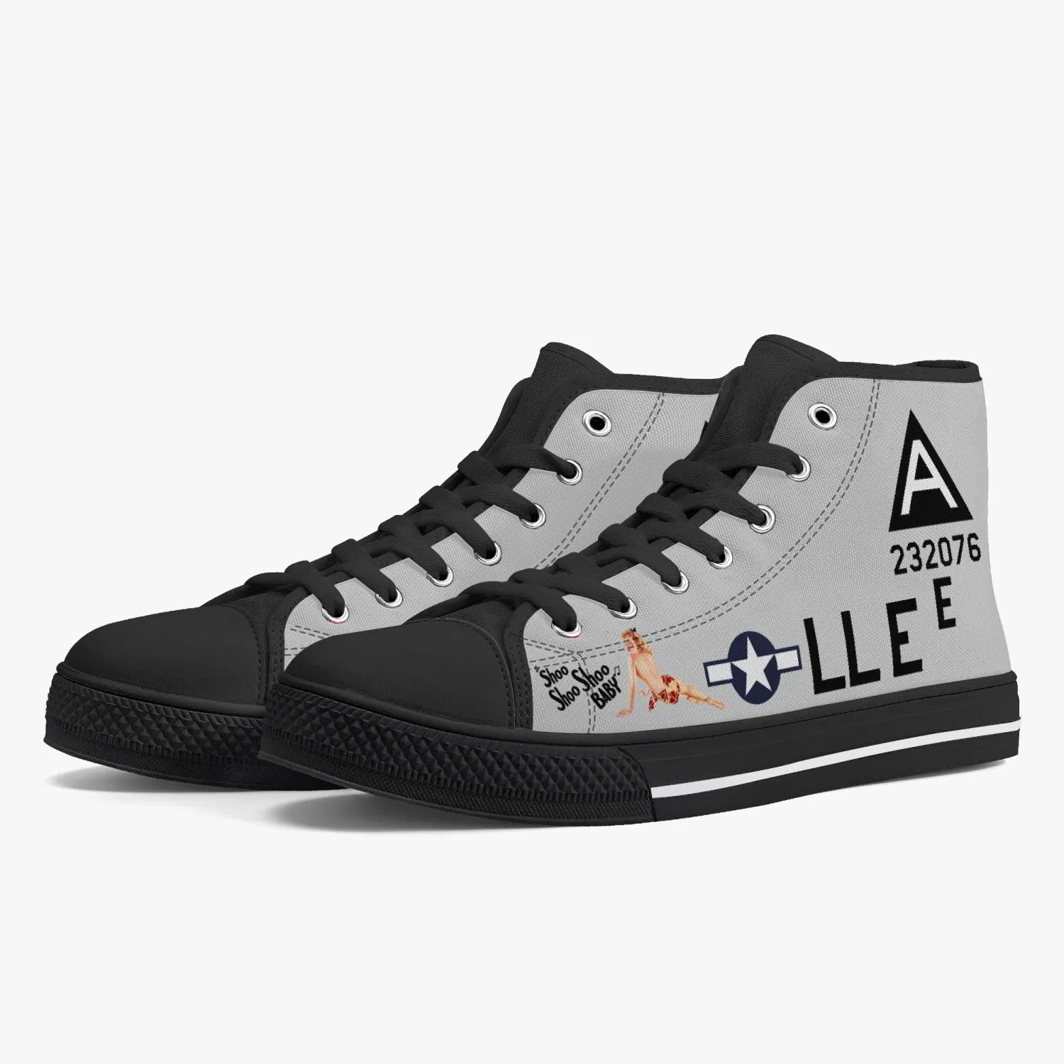 B-17 "Shoo Shoo Shoo Baby" High Top Canvas Shoes