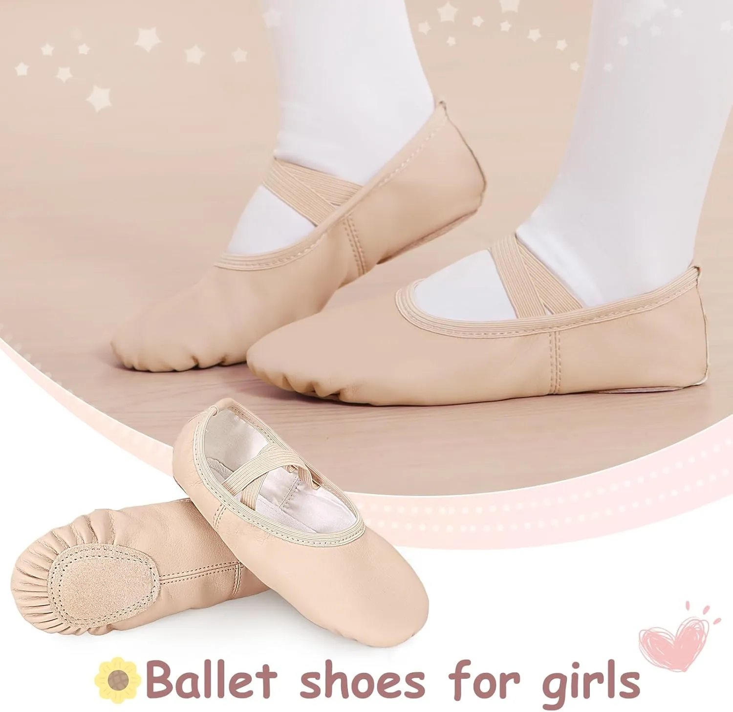 Ballet Shoes for Girls Toddler Kids Ballet Slippers Women Split Sole Leather Ballerina Dance Shoes
