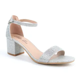 Bella Luna Women's GLAD-06 Chunky Rhinestone Heels