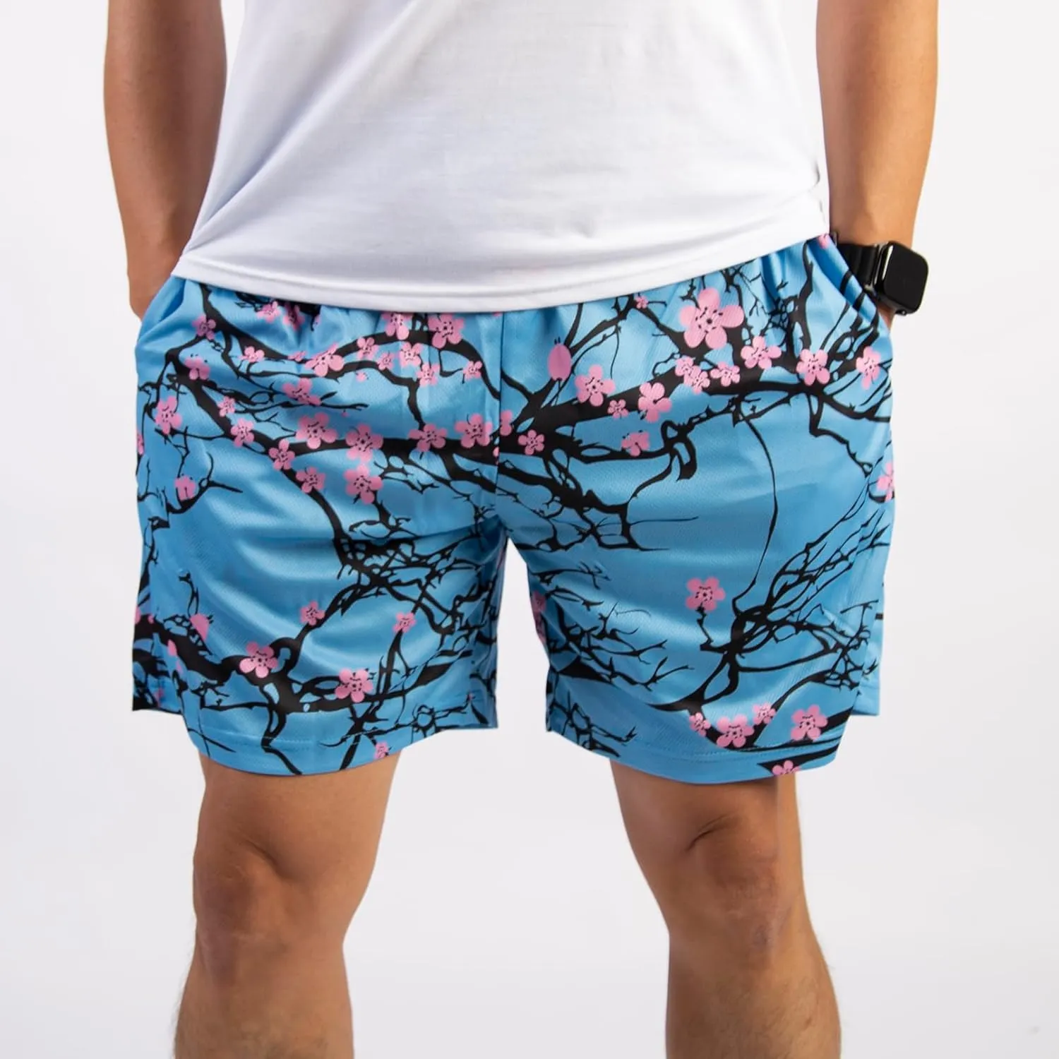 BOOMLEMON Mens Mesh Graphic Print Shorts Fashion Designer Workout Shorts Retro Casual Cool Streetwear Short Pants