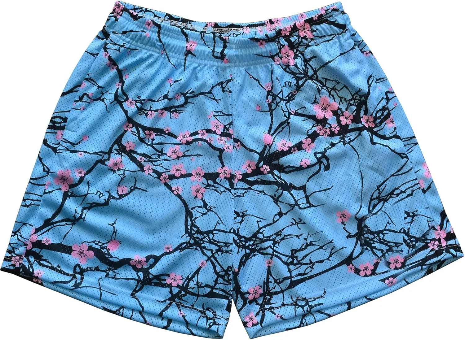 BOOMLEMON Mens Mesh Graphic Print Shorts Fashion Designer Workout Shorts Retro Casual Cool Streetwear Short Pants