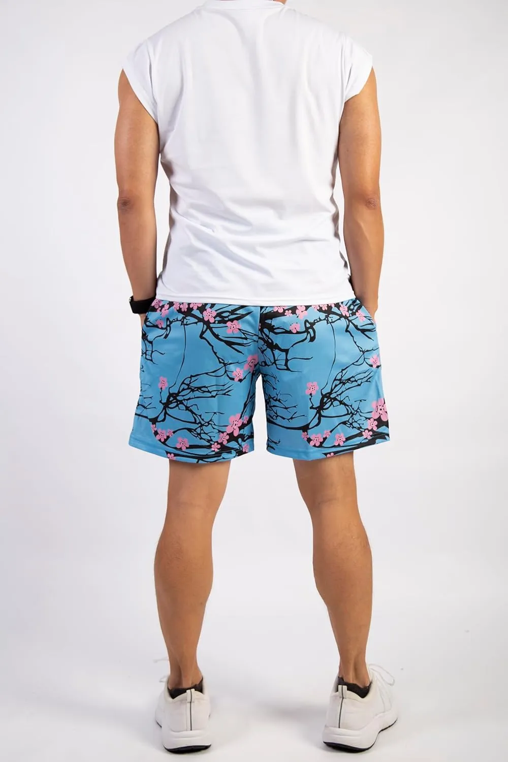 BOOMLEMON Mens Mesh Graphic Print Shorts Fashion Designer Workout Shorts Retro Casual Cool Streetwear Short Pants