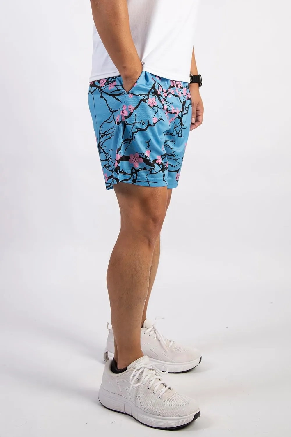 BOOMLEMON Mens Mesh Graphic Print Shorts Fashion Designer Workout Shorts Retro Casual Cool Streetwear Short Pants