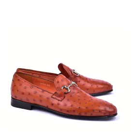 Corrente C02204 5405 Men's Shoes Rust Genuine Ostrich Bit Buckle Loafers (CRT1373)