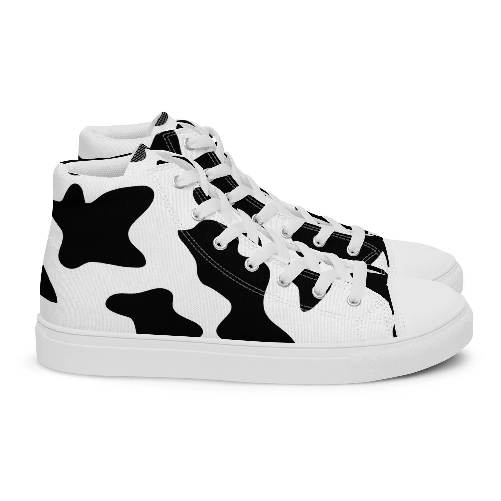 Cow Hide Pattern Women’s high top canvas shoes