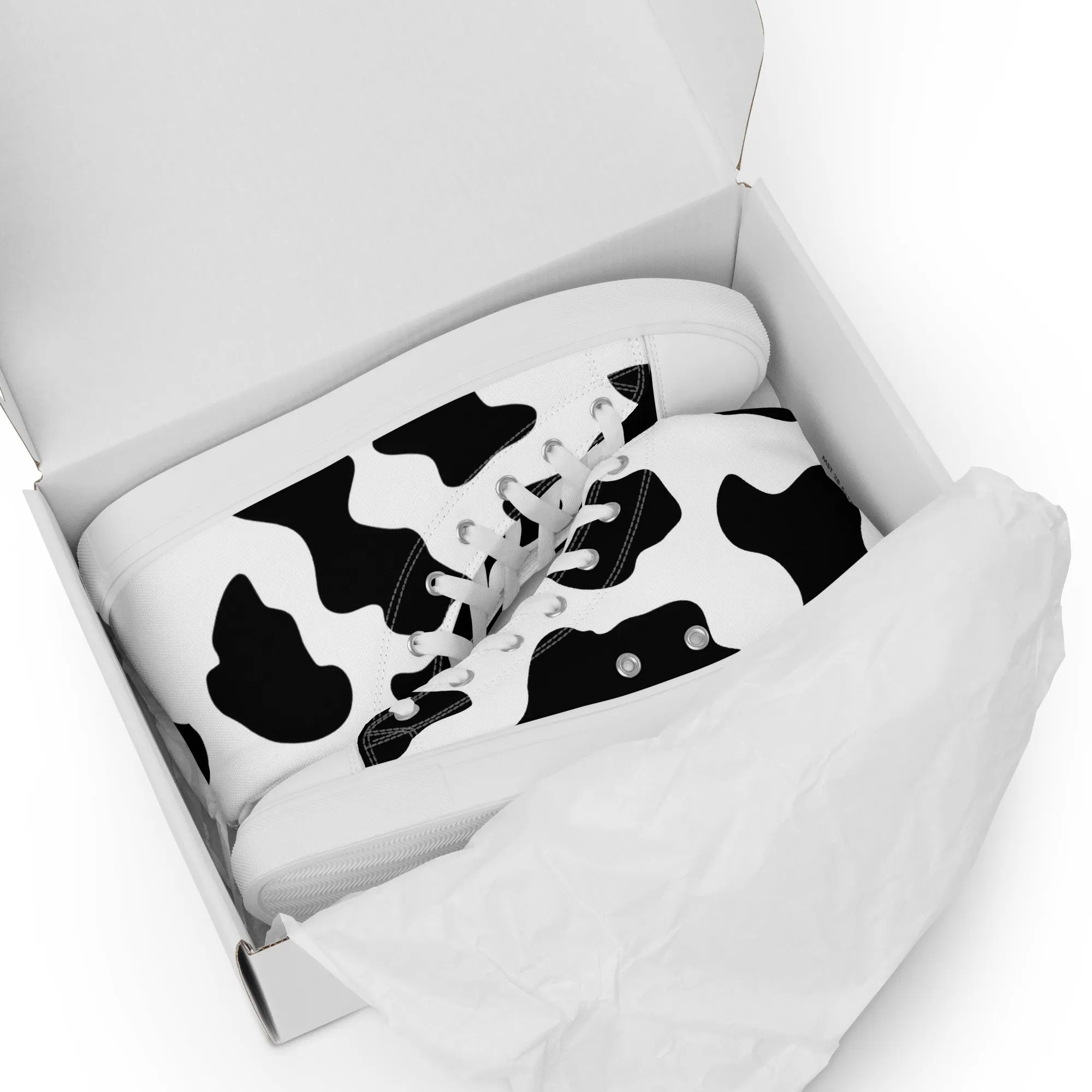 Cow Hide Pattern Women’s high top canvas shoes
