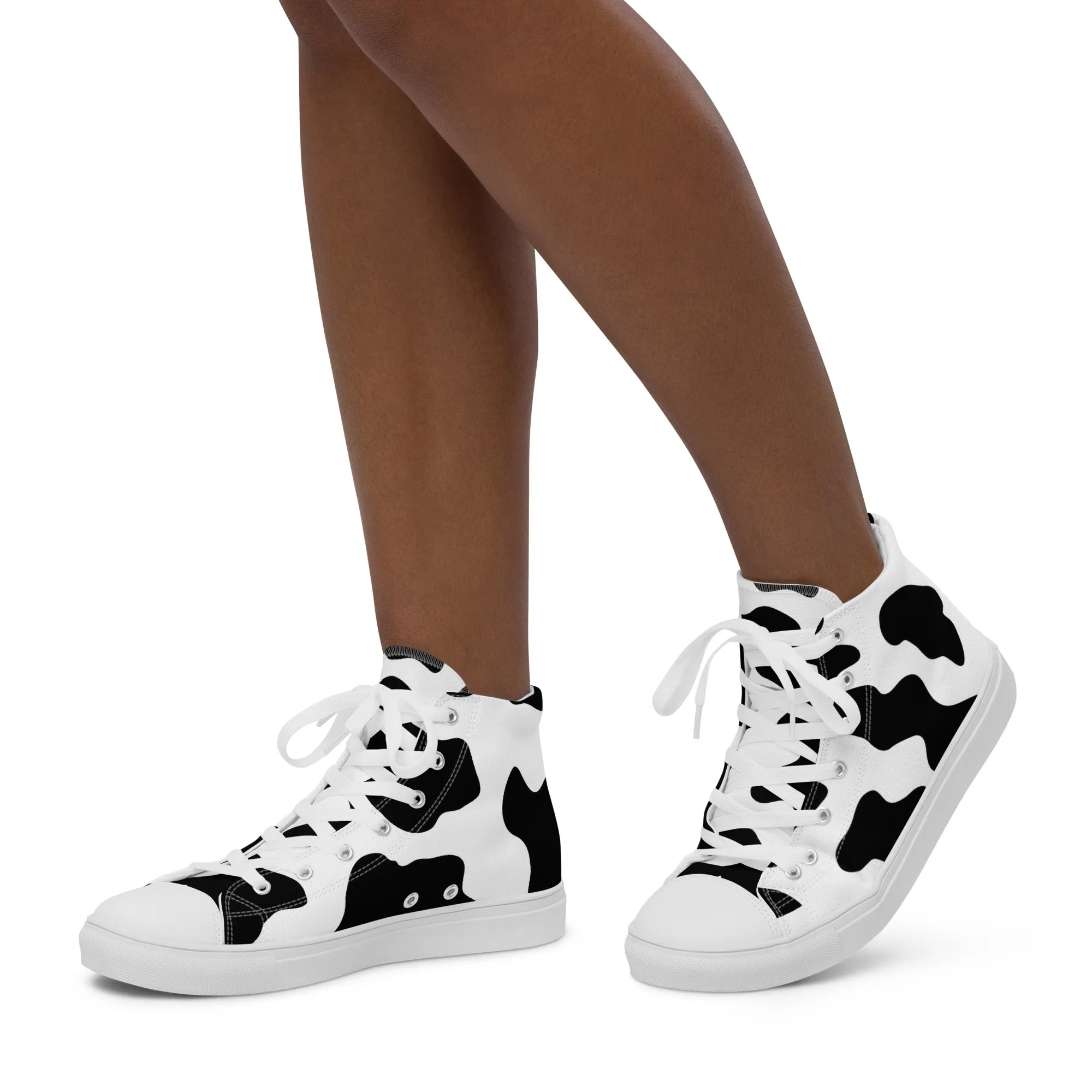 Cow Hide Pattern Women’s high top canvas shoes