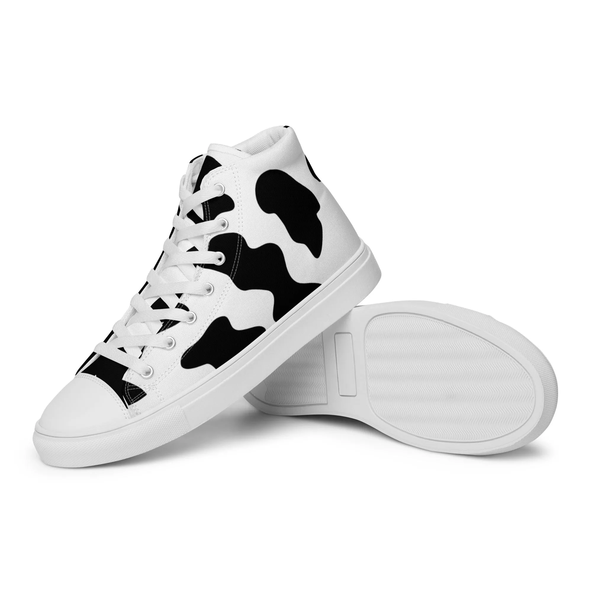 Cow Hide Pattern Women’s high top canvas shoes