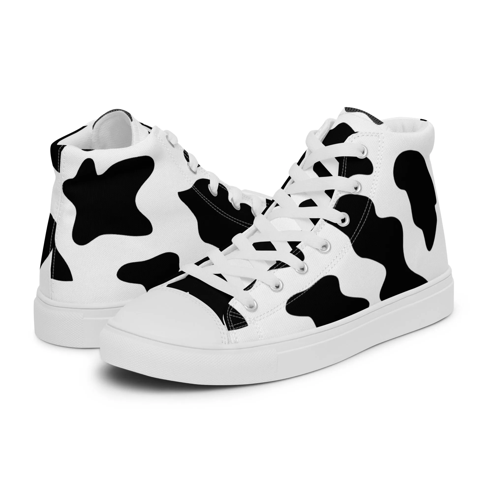 Cow Hide Pattern Women’s high top canvas shoes
