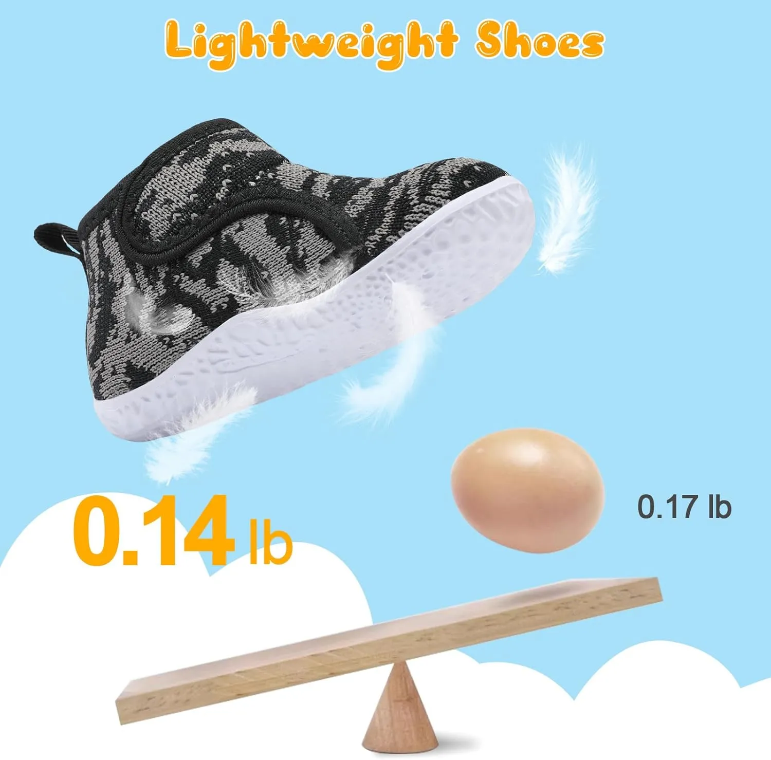 FEETCITY Lightweight Baby Sock Shoes Baby Walking Shoes Boys Girls Infant High-Top Shoe 12-18 Months