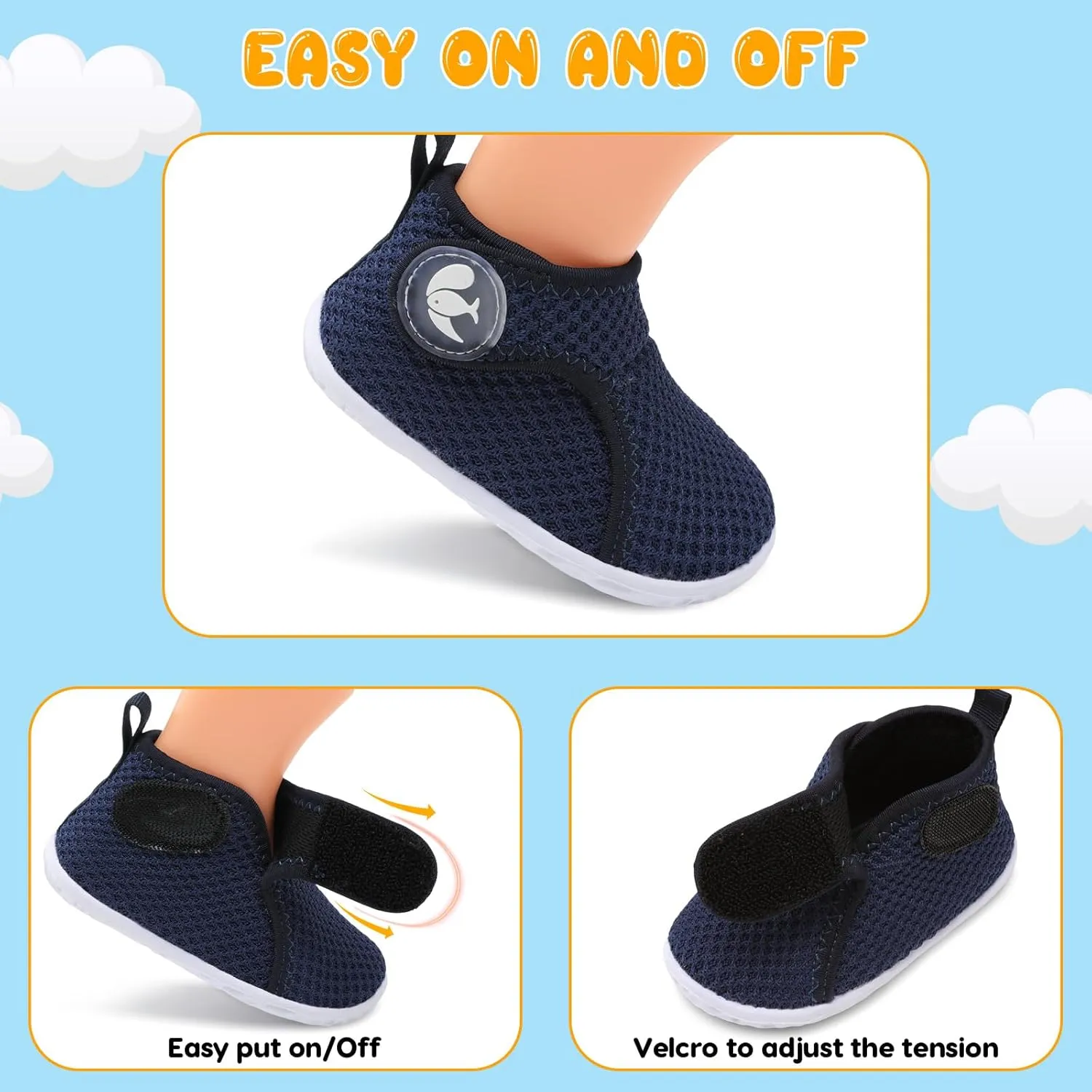 FEETCITY Lightweight Baby Sock Shoes Baby Walking Shoes Boys Girls Infant High-Top Shoe 12-18 Months