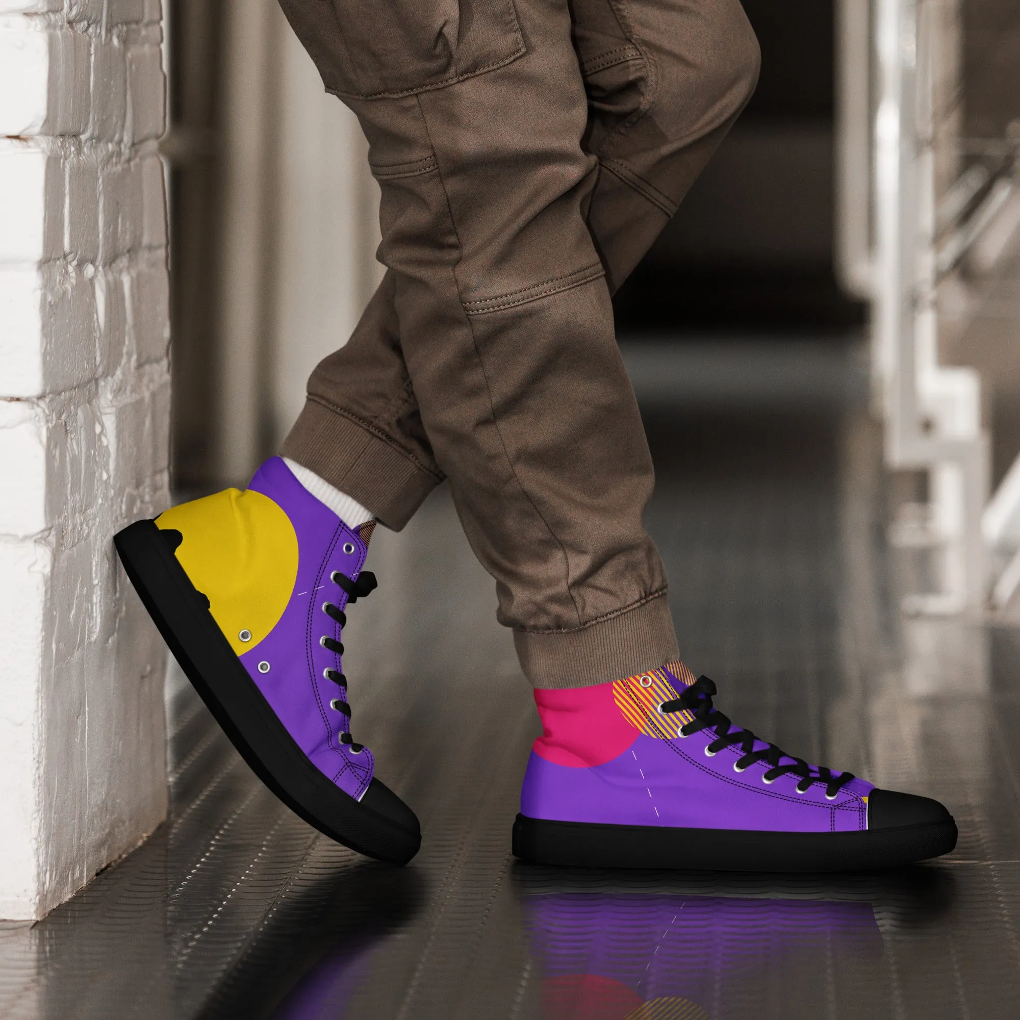 FOLLOW YOUR HEART Men’s High Top Canvas Shoes