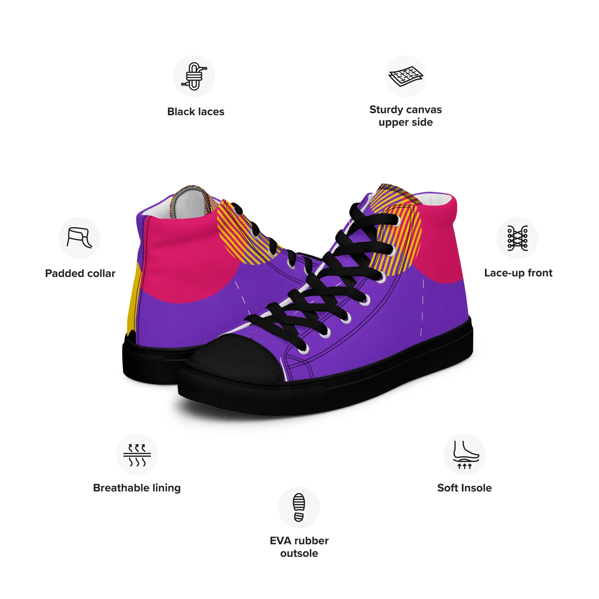 FOLLOW YOUR HEART Men’s High Top Canvas Shoes