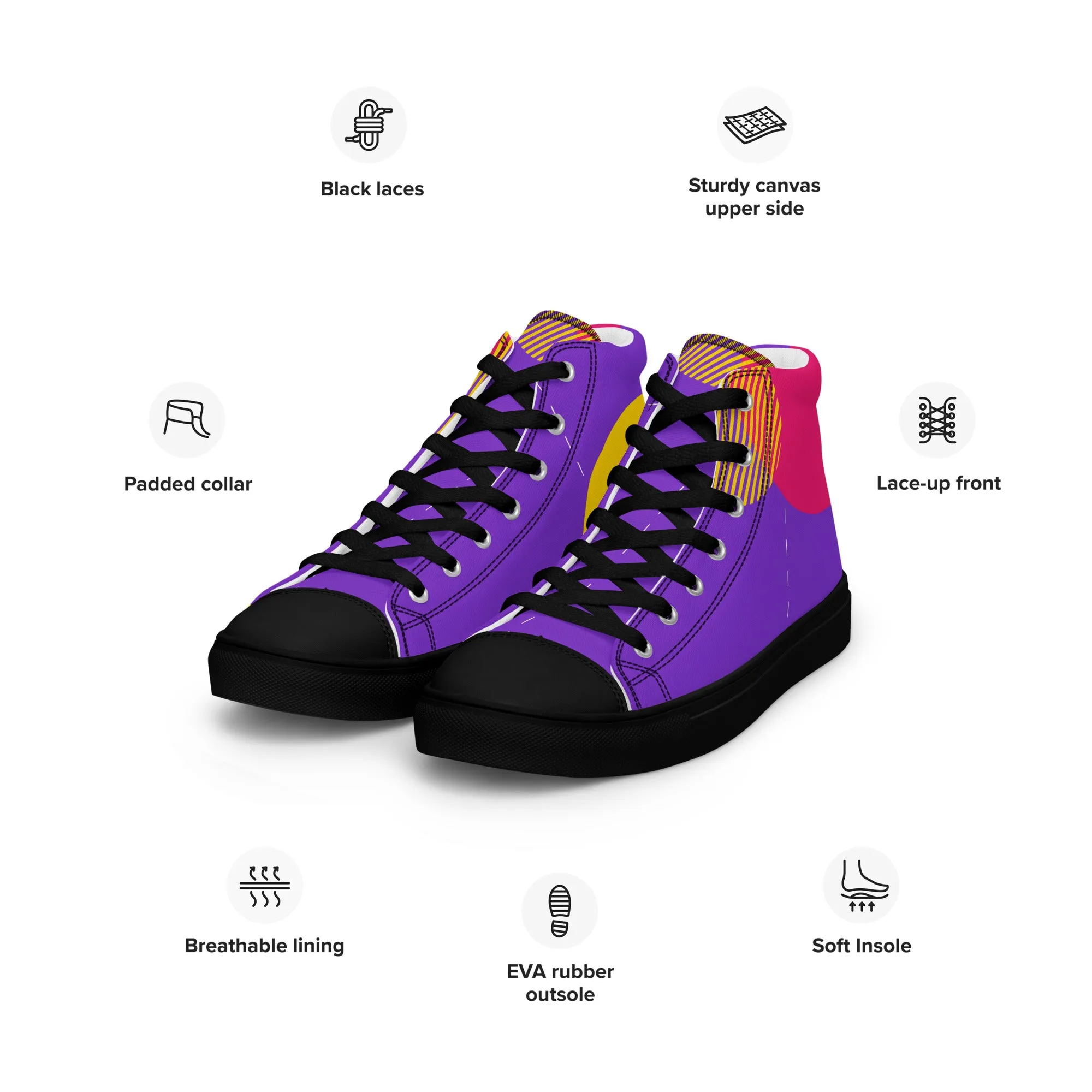 FOLLOW YOUR HEART Men’s High Top Canvas Shoes