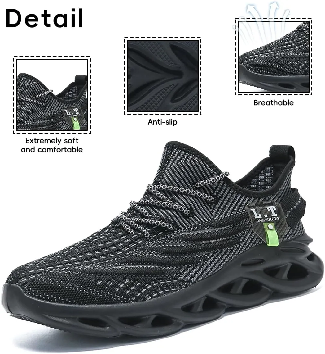 FUJEAK Mens Running Walking Tennis Shoes Mens Casual Fashion Gym Hiking Shoes for Men Sneakers Work Breathable Comfortable Lightweight