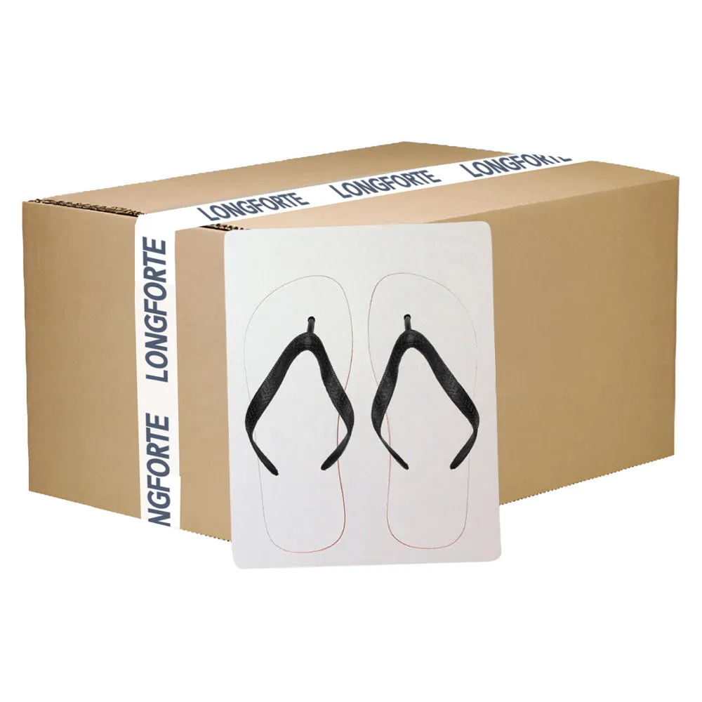 FULL CARTON - 20 x Flip Flops - Adult Size - Black Straps - Small