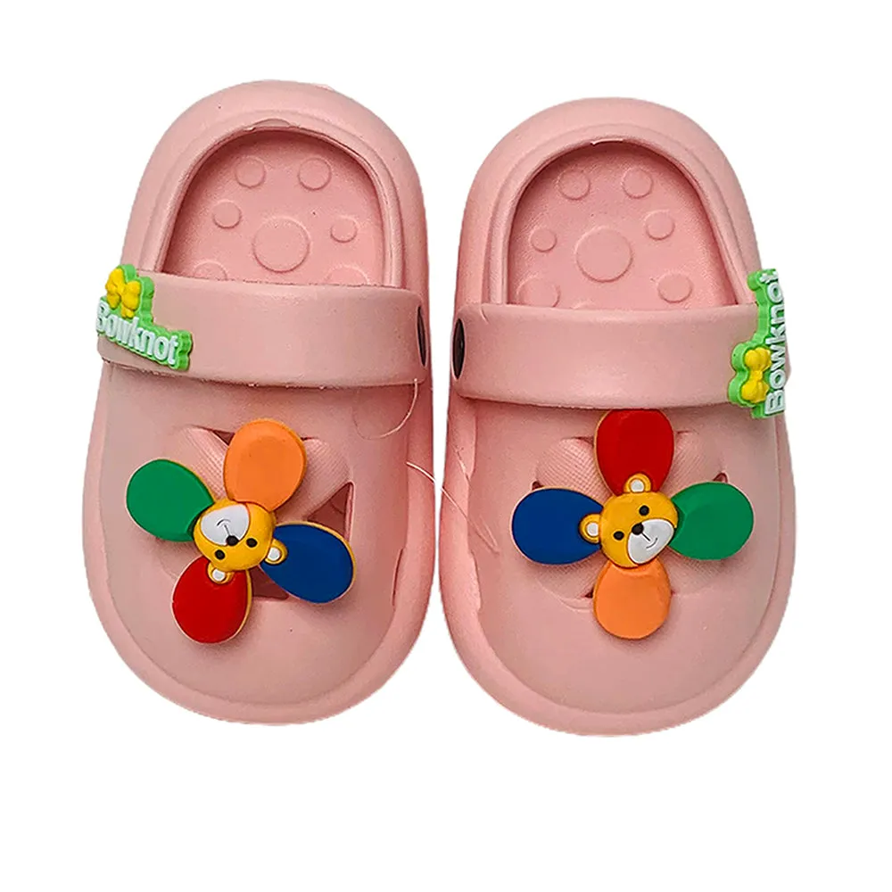 Little Surpise Box Pink Pinwheel Slip On Clogs, Summer/Monsoon All Season Footwear For Toddlers & Kids