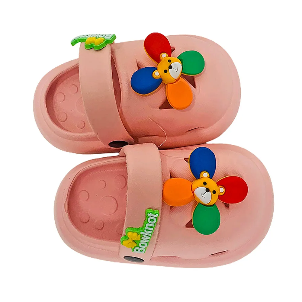 Little Surpise Box Pink Pinwheel Slip On Clogs, Summer/Monsoon All Season Footwear For Toddlers & Kids