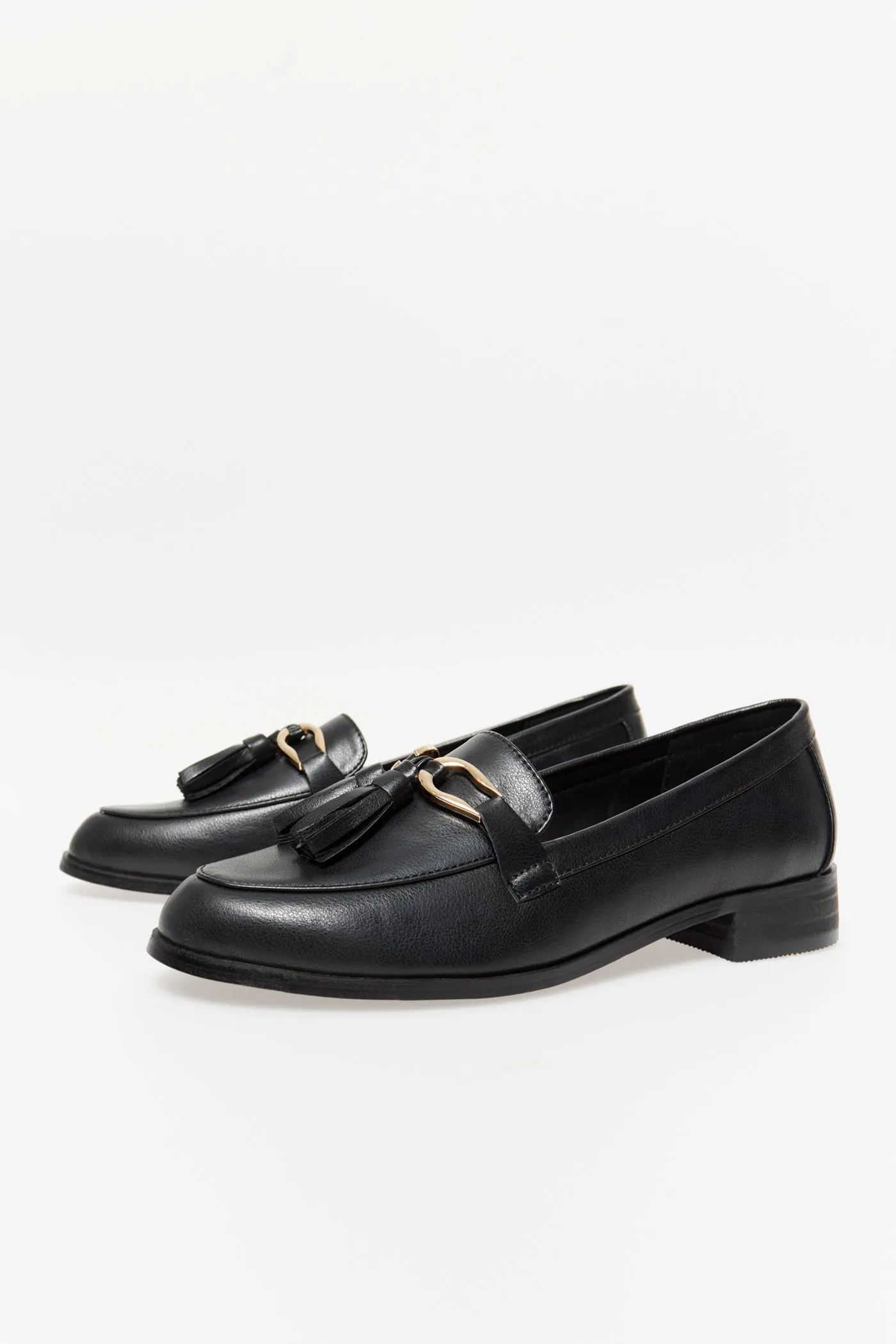 Loafer With Buckle - Black