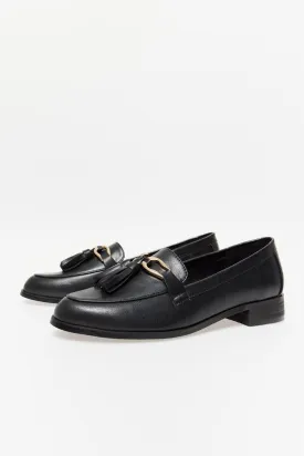 Loafer With Buckle - Black