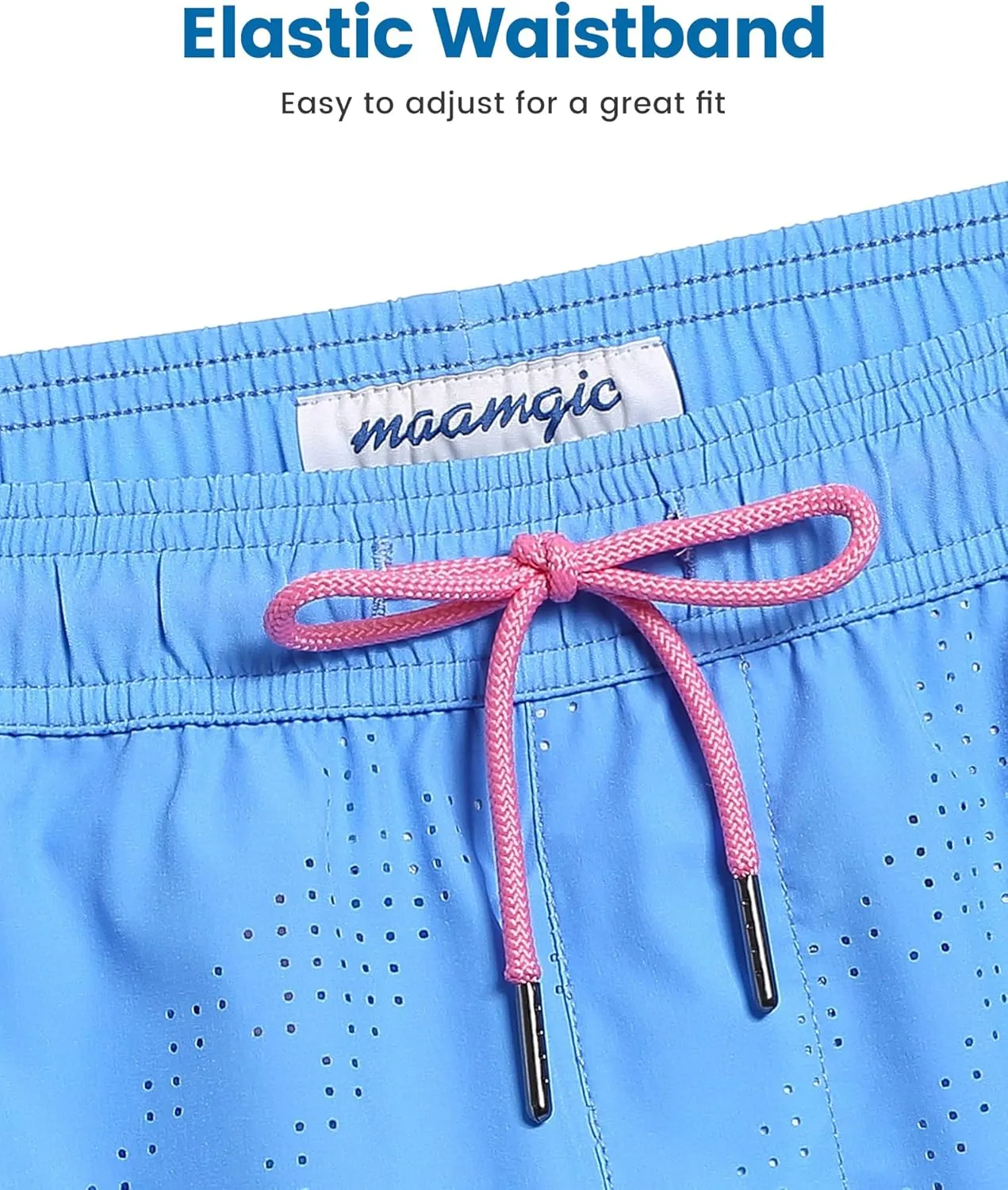 maamgic Mens Swim Trunks with Compression Liner 5 Inch Inseam Quick Dry Board Shorts with Zipper Pockets Swimming Shorts