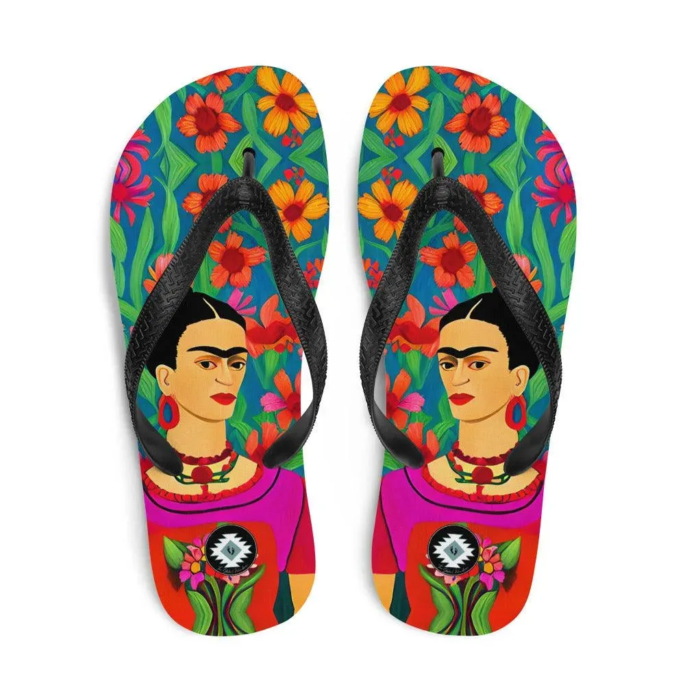 Mexican Icon Frida Flip Flops