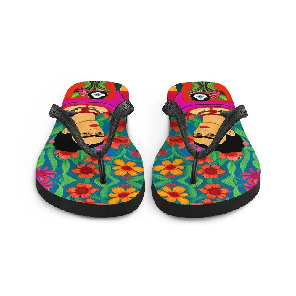 Mexican Icon Frida Flip Flops