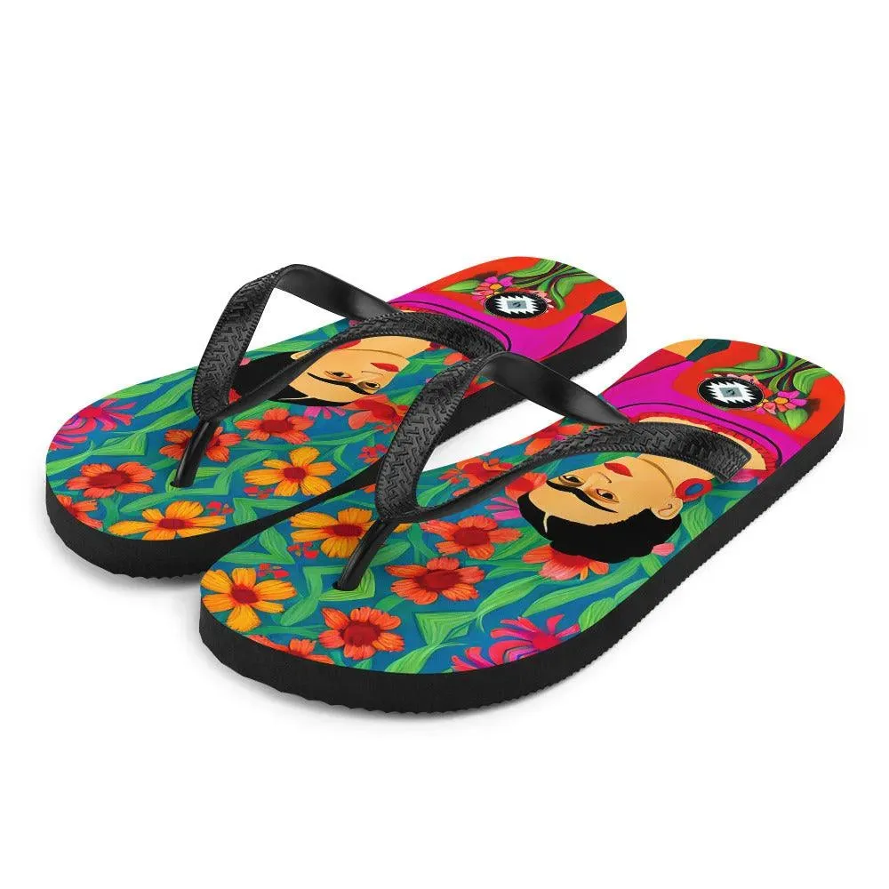 Mexican Icon Frida Flip Flops