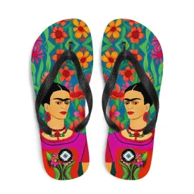 Mexican Icon Frida Flip Flops