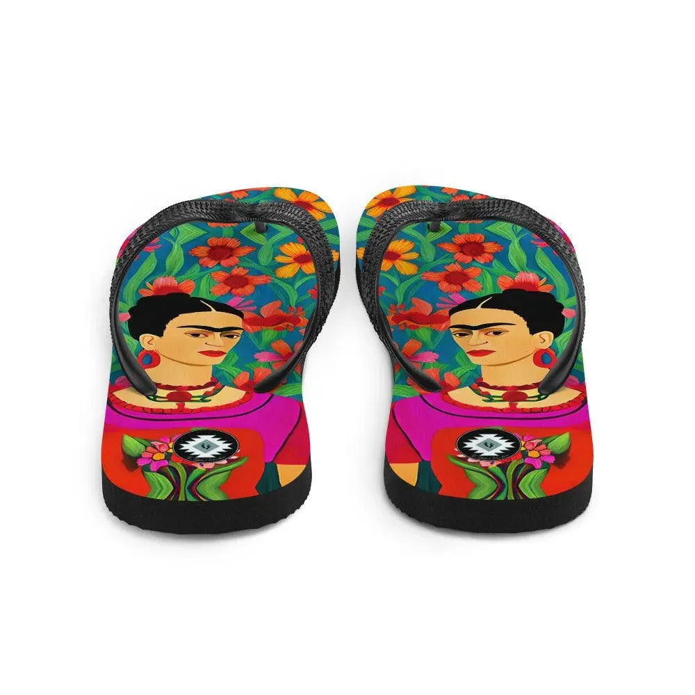 Mexican Icon Frida Flip Flops