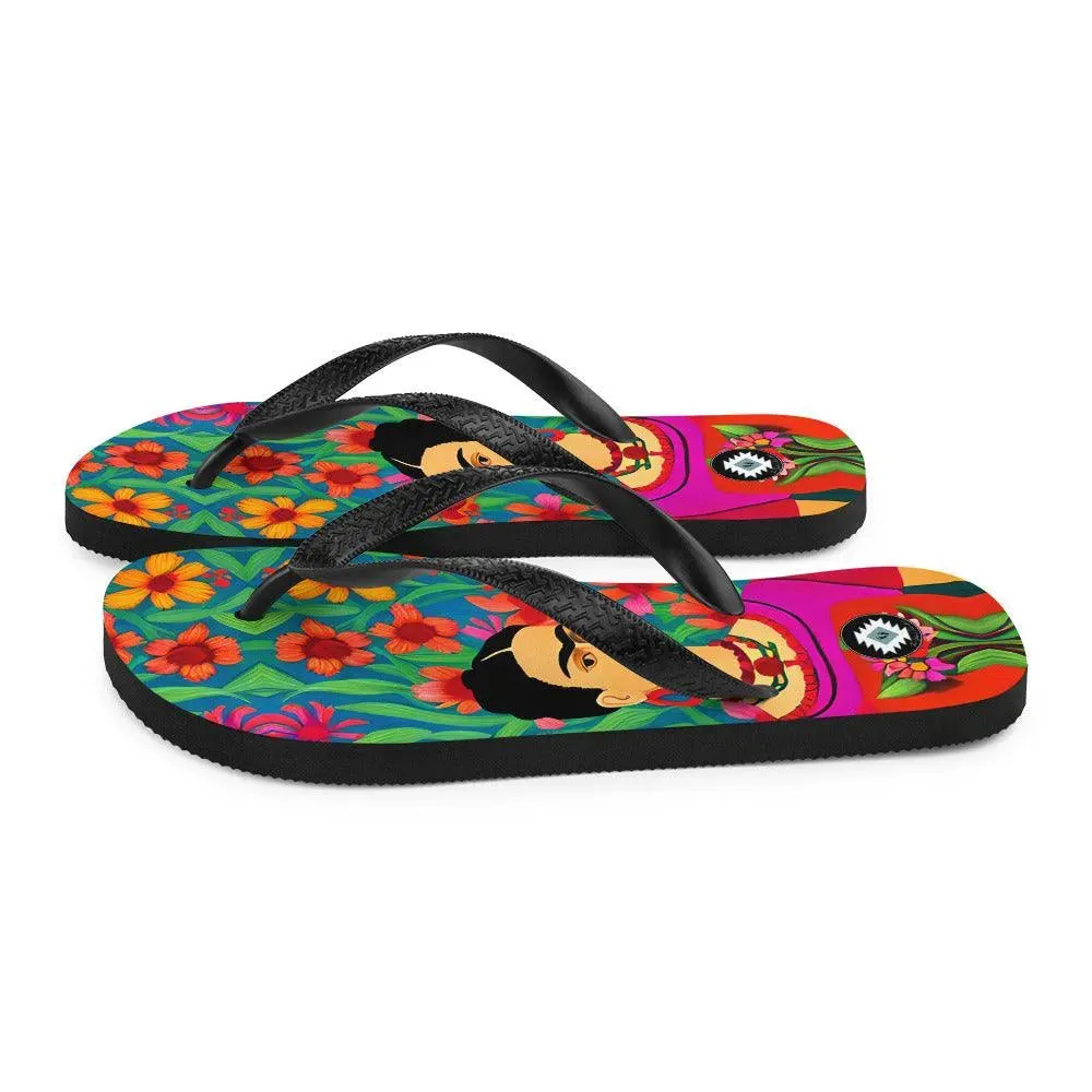 Mexican Icon Frida Flip Flops