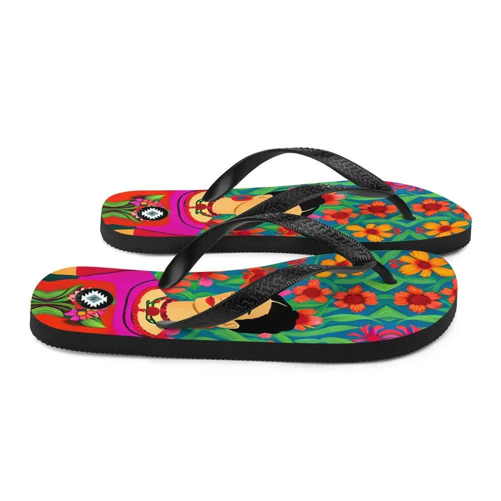 Mexican Icon Frida Flip Flops