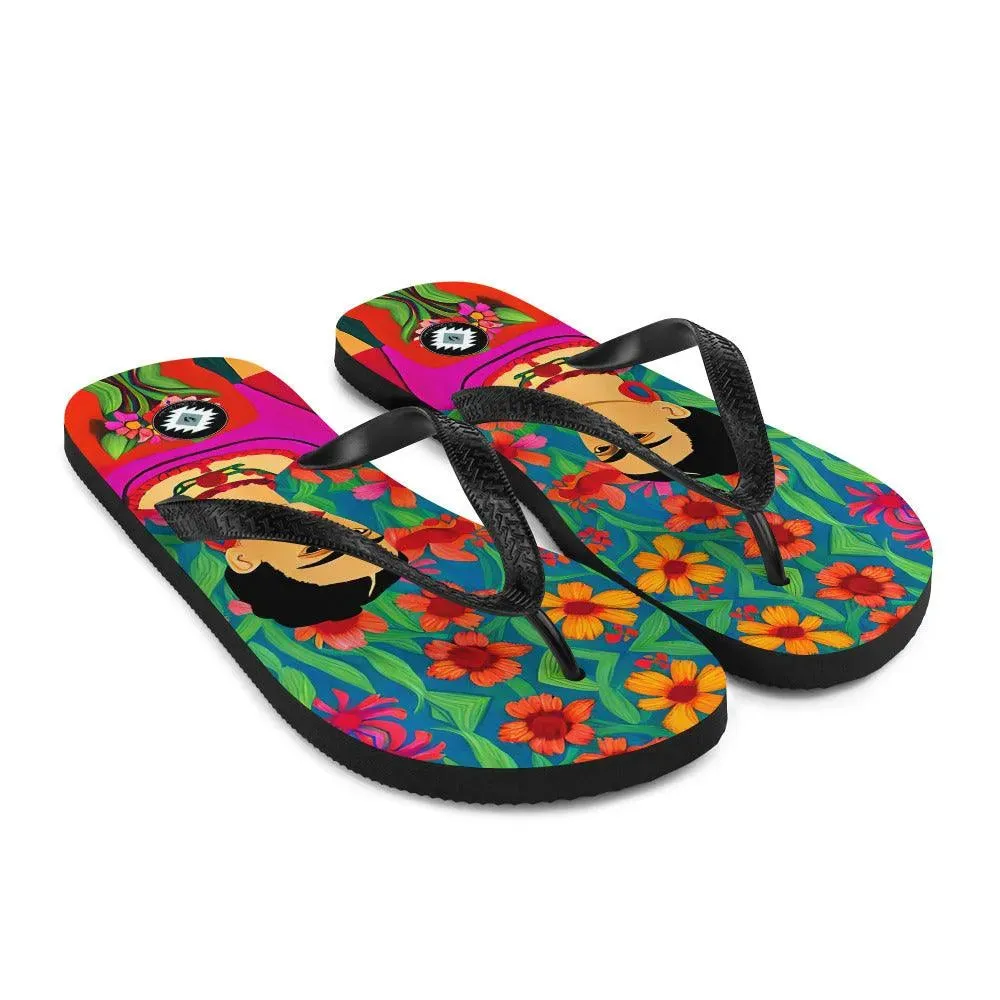 Mexican Icon Frida Flip Flops