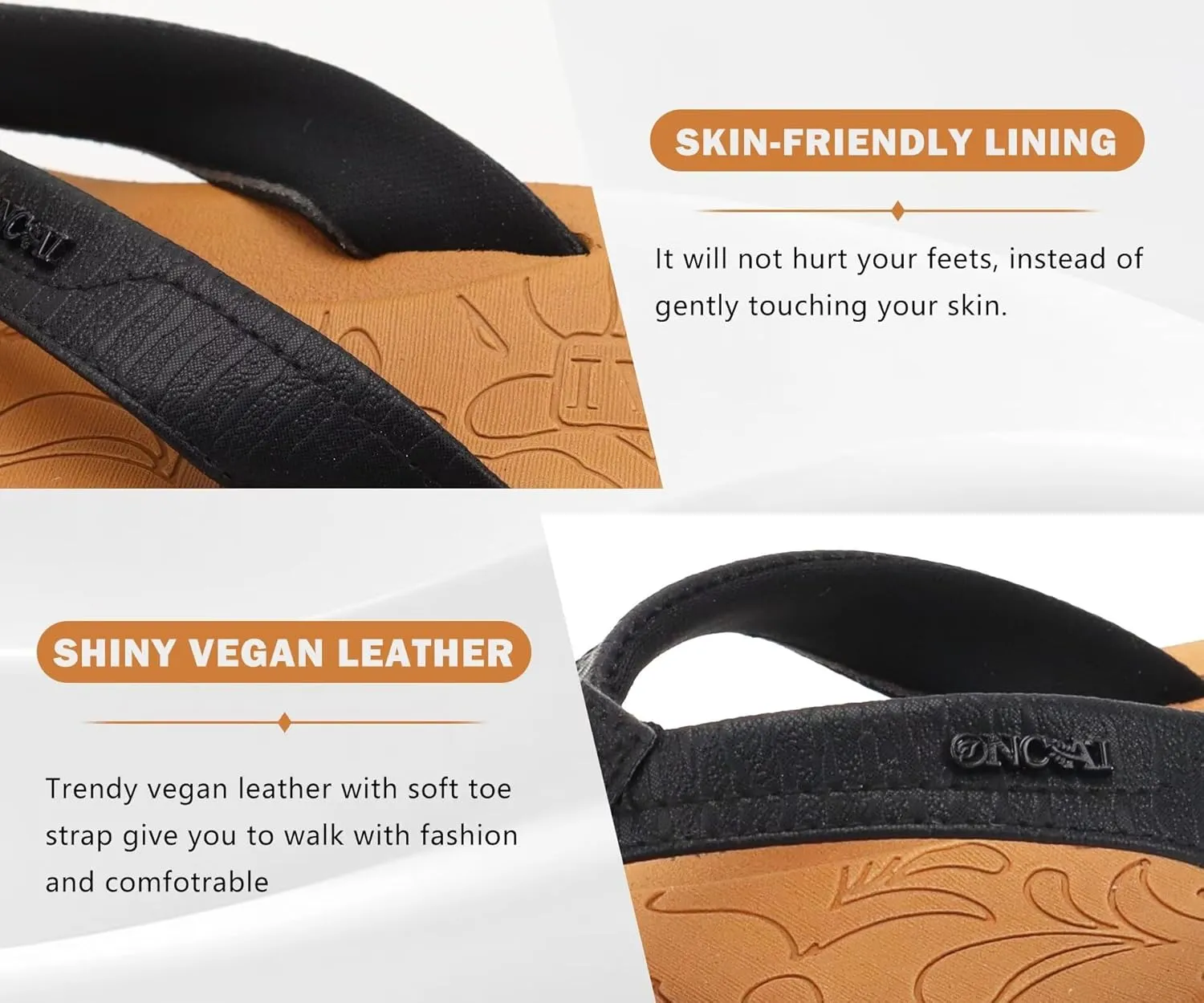 ONCAI Women's Flip Flops Comfortable Summer Beach Thong Sandals for Women with Cushion Walking Arch Support Yoga Mat Indoor Outdoor Soles