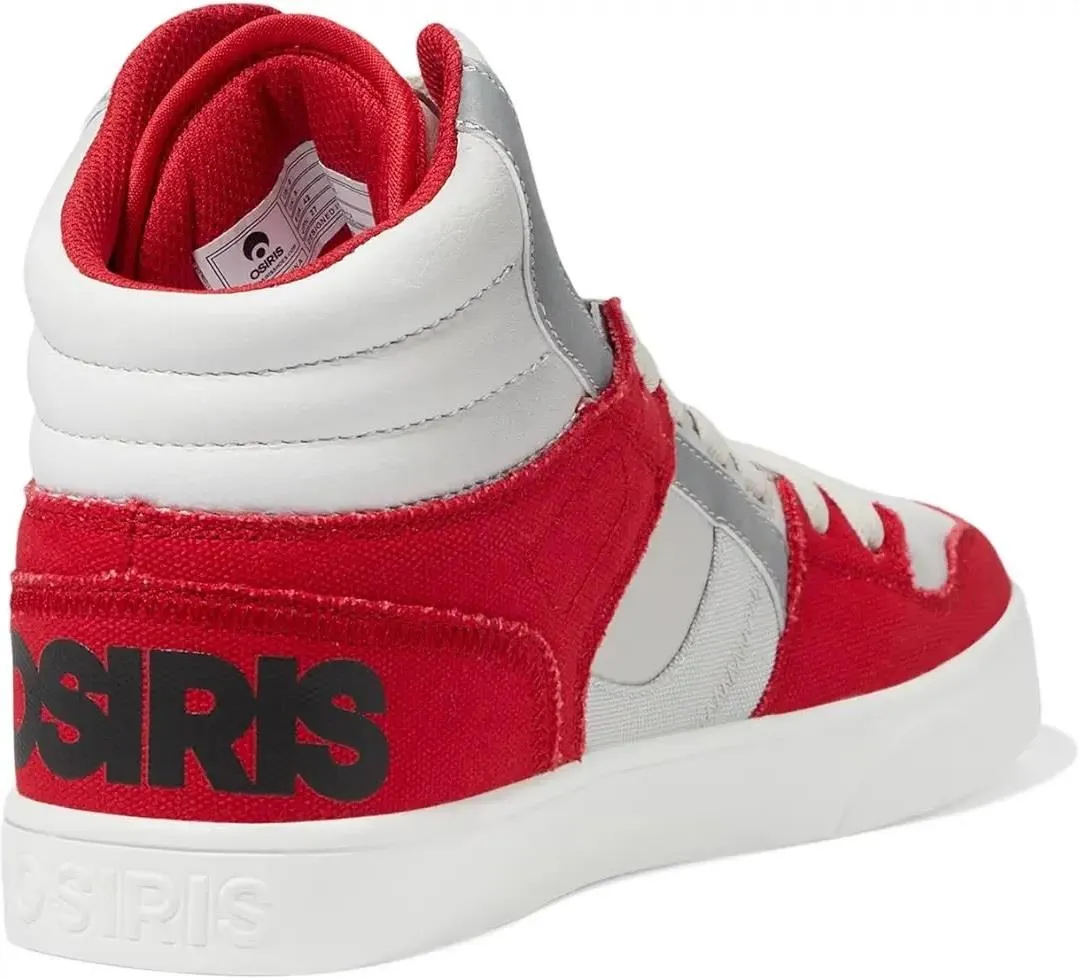 Osiris Clone White Red Navy Mens Skate Hi Top Trainers
