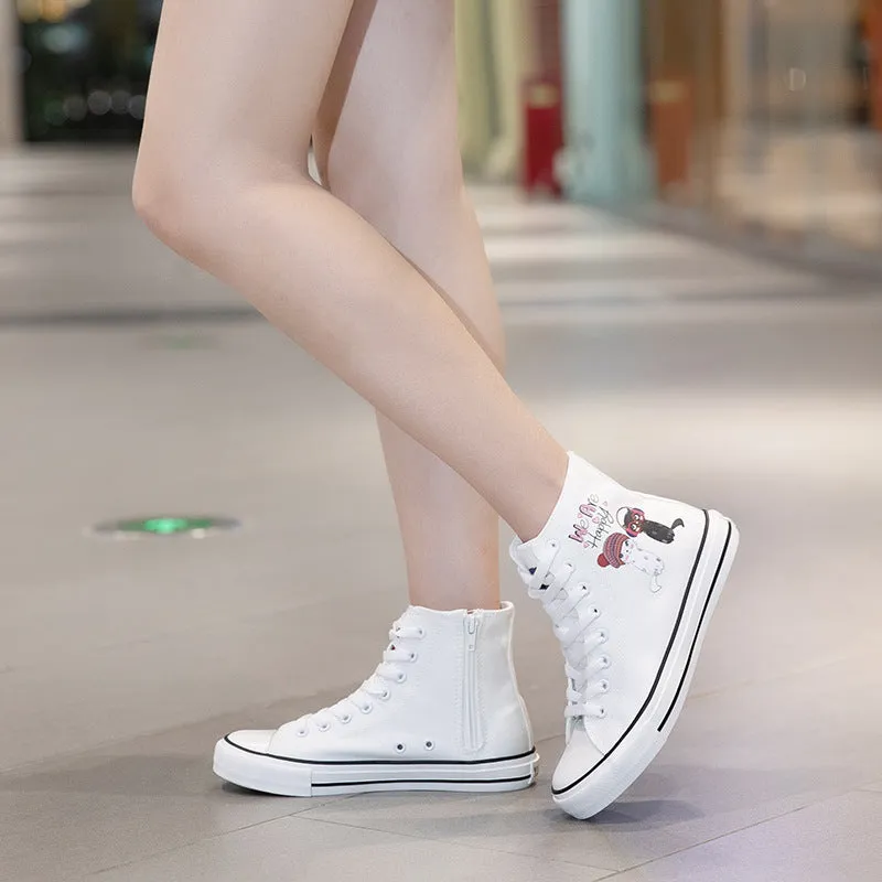 Owlkay Cartoon Cute Casual High Top Shoes