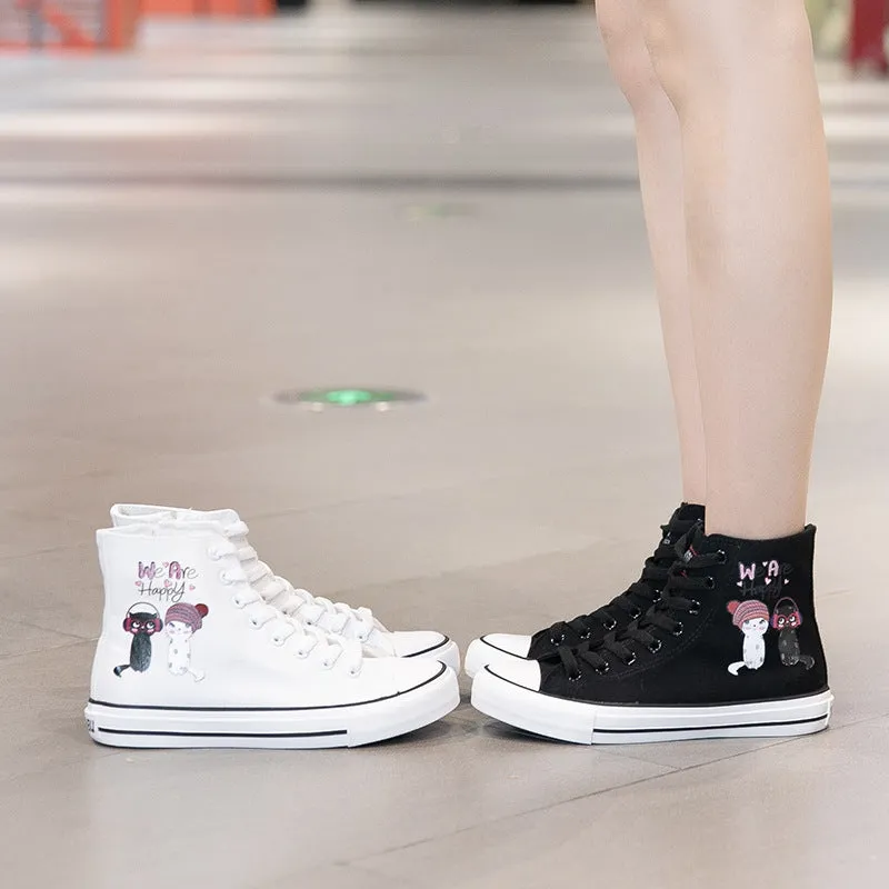 Owlkay Cartoon Cute Casual High Top Shoes