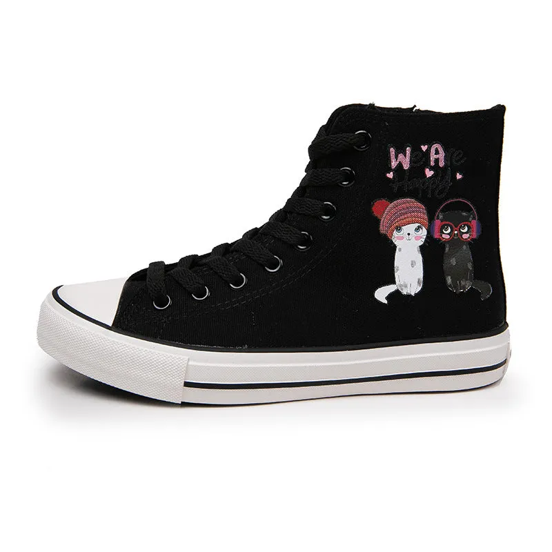 Owlkay Cartoon Cute Casual High Top Shoes