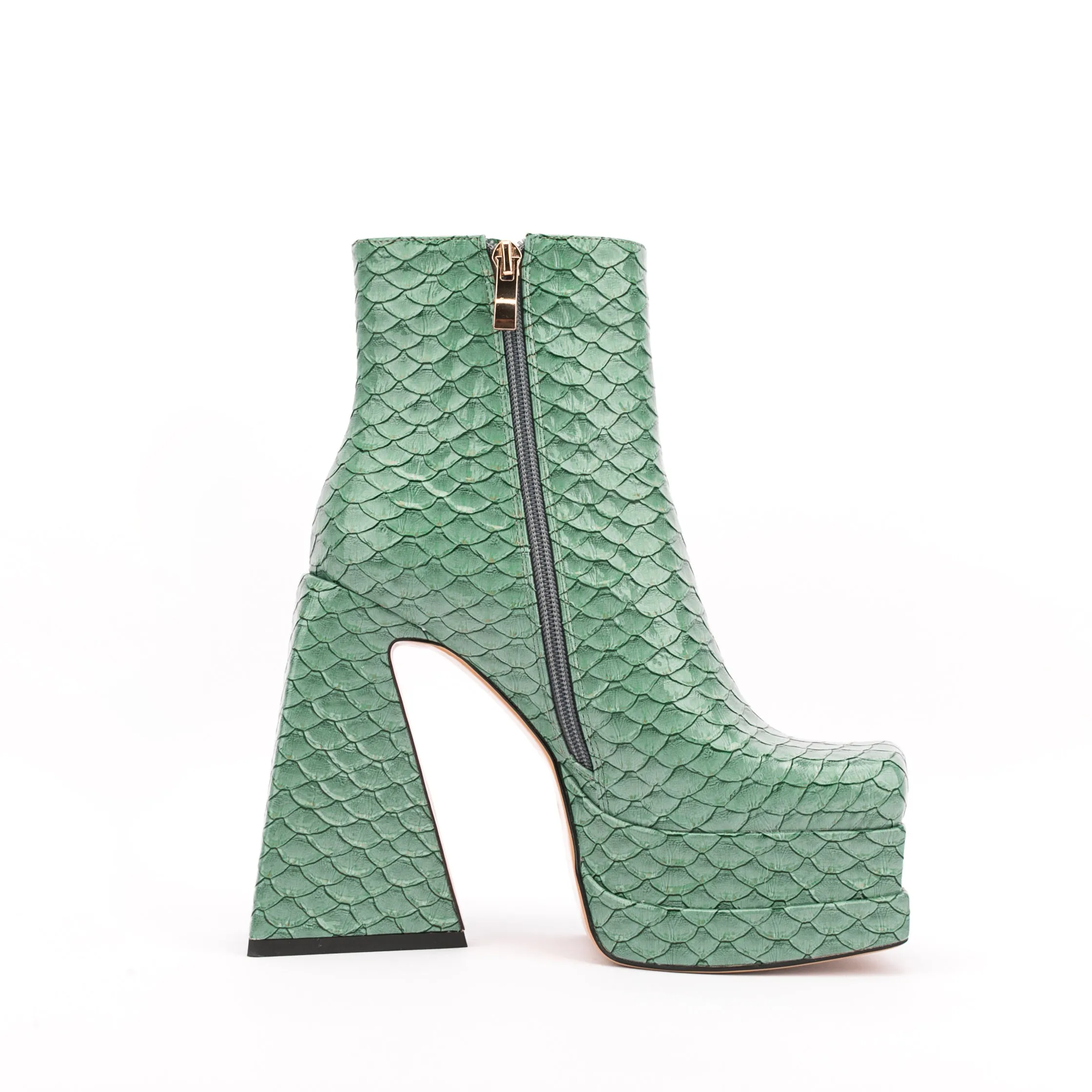 Platform Chunky Heels for Women Animal-print Ankle Boots