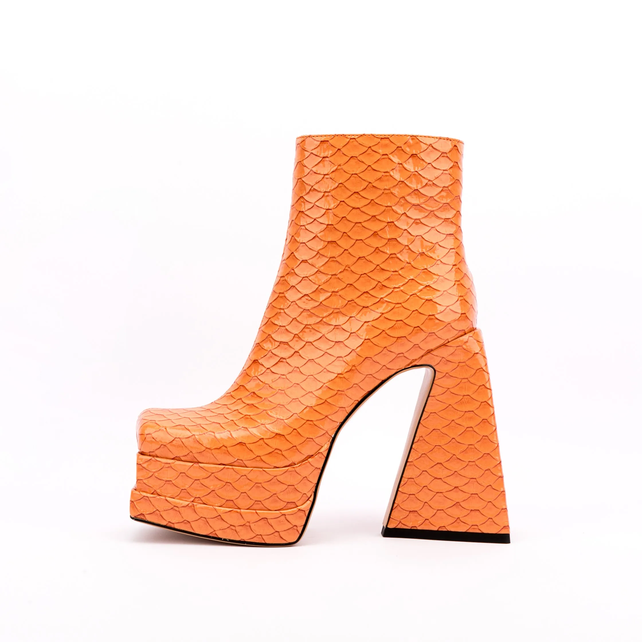 Platform Chunky Heels for Women Animal-print Ankle Boots