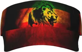 Rasta Lion Jamaican Reggae Love Sport Sun Visor Adjustable Sun Hat Empty Top Baseball Cap Uv Protection Sun for Men and Women