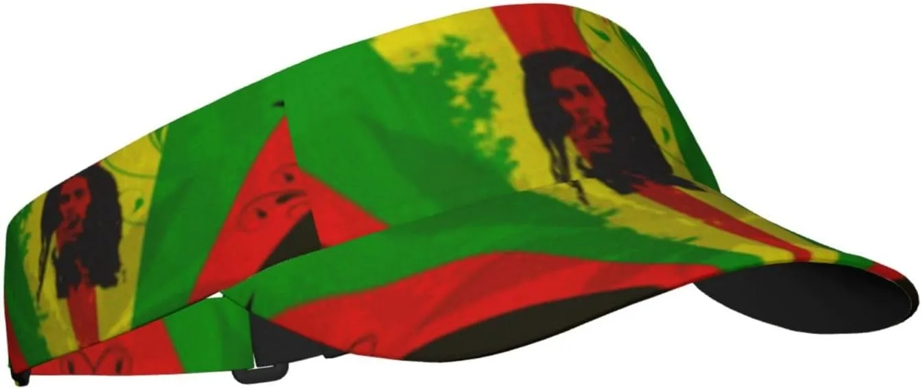 Rasta Lion Jamaican Reggae Love Sport Sun Visor Adjustable Sun Hat Empty Top Baseball Cap Uv Protection Sun for Men and Women
