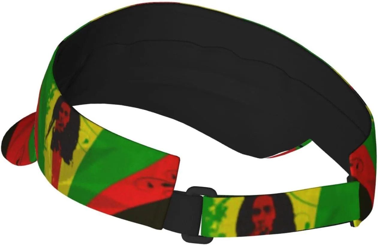 Rasta Lion Jamaican Reggae Love Sport Sun Visor Adjustable Sun Hat Empty Top Baseball Cap Uv Protection Sun for Men and Women
